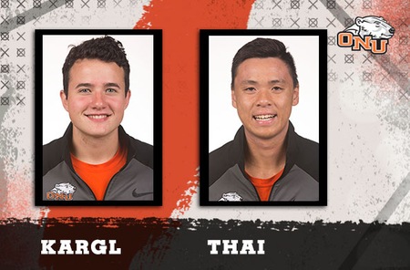 Kargl, Thai, Do post victories but Men's Tennis falls to Trine (Ind.), 6-3