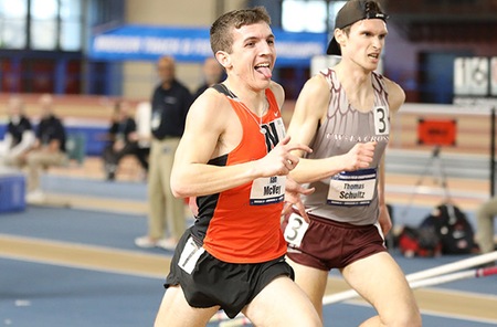 Junior Ian McVey earns All-American honors in 5,000-meter run to lead Ohio Northern on Day 1 of 2018 NCAA III Men's Indoor Track & Field Championships