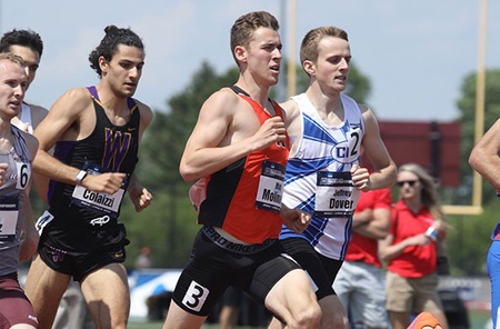 Matt Molinaro finishes second in the 1,500-meter run prelims on the first day of the NCAA III Men's Outdoor Track and Field Championships