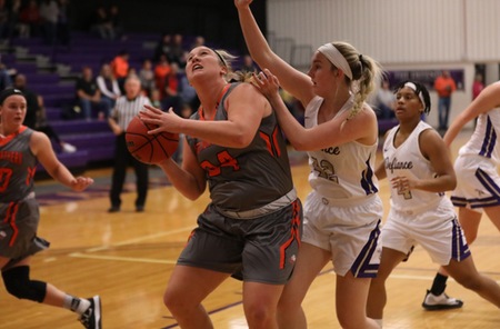 Mescher, Ward have career nights with 18 points each as Women's Basketball rallies for 68-59 victory at area-rival Defiance