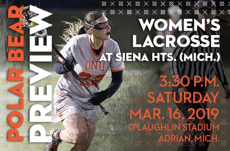 Women's Lacrosse: Ohio Northern (2-3 Overall) at Siena Heights (Mich.) (1-4 Overall)