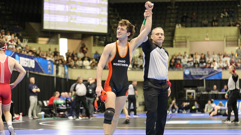 Reed clinches All-America honors for third consecutive season, leads No. 12 Ohio Northern on first day of 2024 NCAA Division III Wrestling Championships