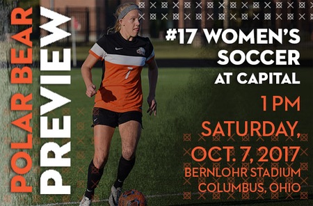 Women's Soccer: #17 Ohio Northern (9-1-1 Overall, 2-0-0 OAC) at Capital (4-5-1 Overall, 2-0-0 OAC)