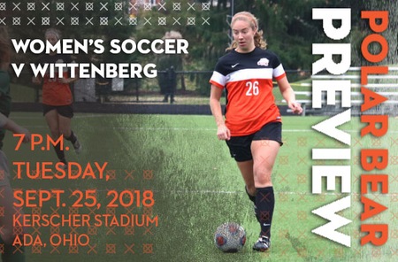 Women's Soccer: Wittenberg (2-4-2 Overall, 0-0-1 NCAC) at Ohio Northern (5-2-0 Overall)