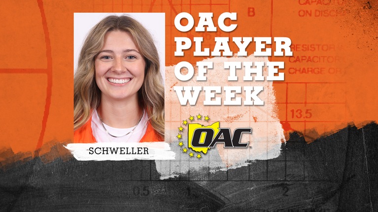 Sophomore Claire Schweller named OAC Women's Field Athlete of the Week