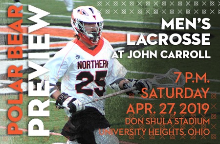 Men's Lacrosse: Ohio Northern (12-3 Overall, 6-2 OAC) at John Carroll (9-6 Overall, 5-3 OAC)