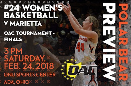 Women's Basketball: OAC Tournament Finals - Marietta (23-4 Overall) at #24 Ohio Northern (23-4 Overall)