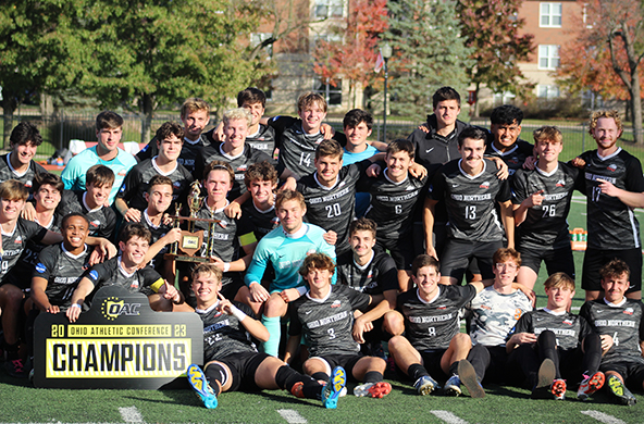 Men's Soccer earns eighth OAC Tournament title with 3-1 win at No. 25 Otterbein